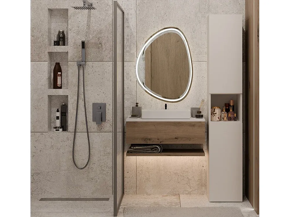 Eleganter Waschplatz mit integriertem Wäschekorb-Basneoion