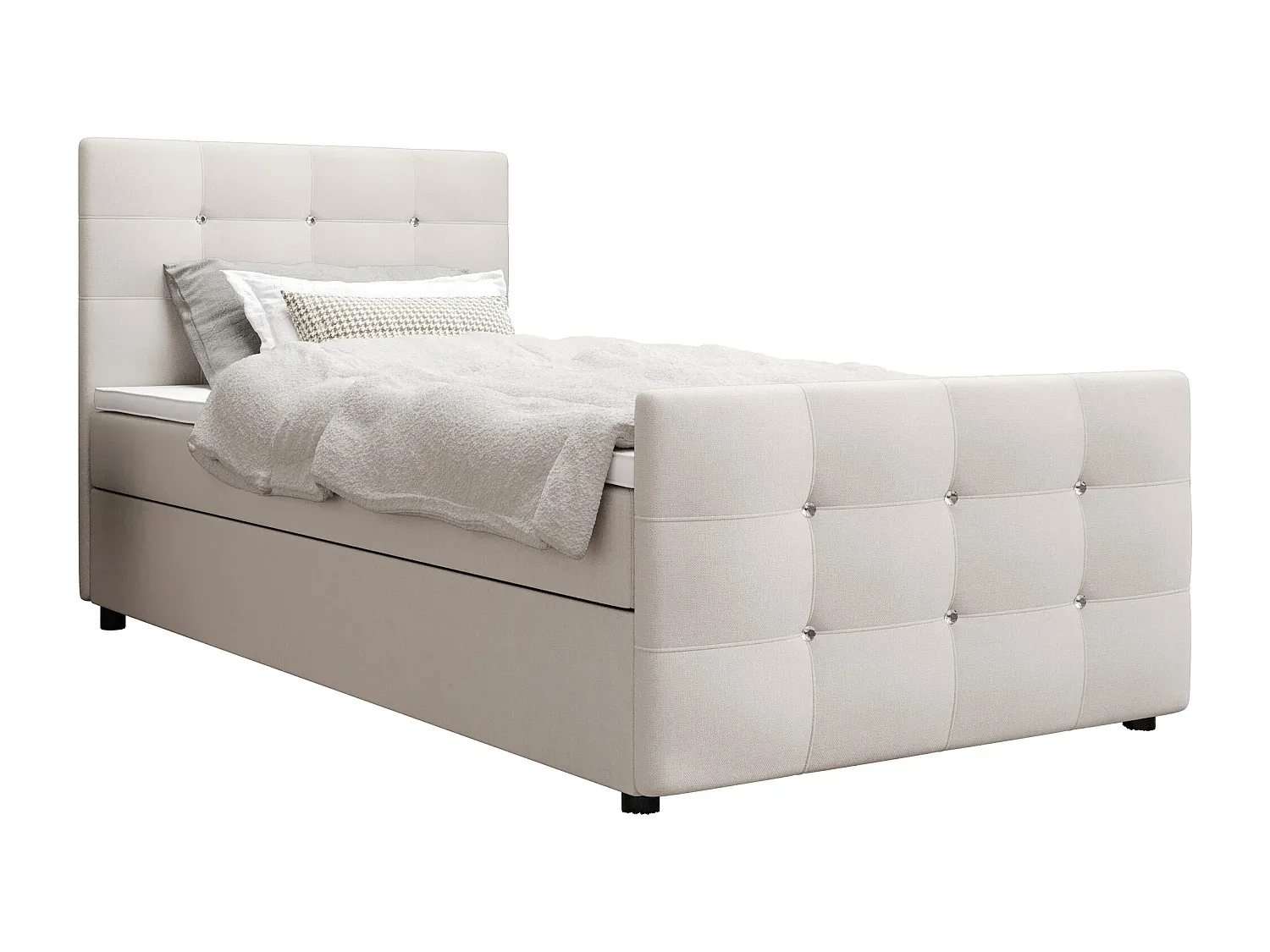 Komfortables Boxspringbett 100x200 für erholsamen Schlaf-Basneoion