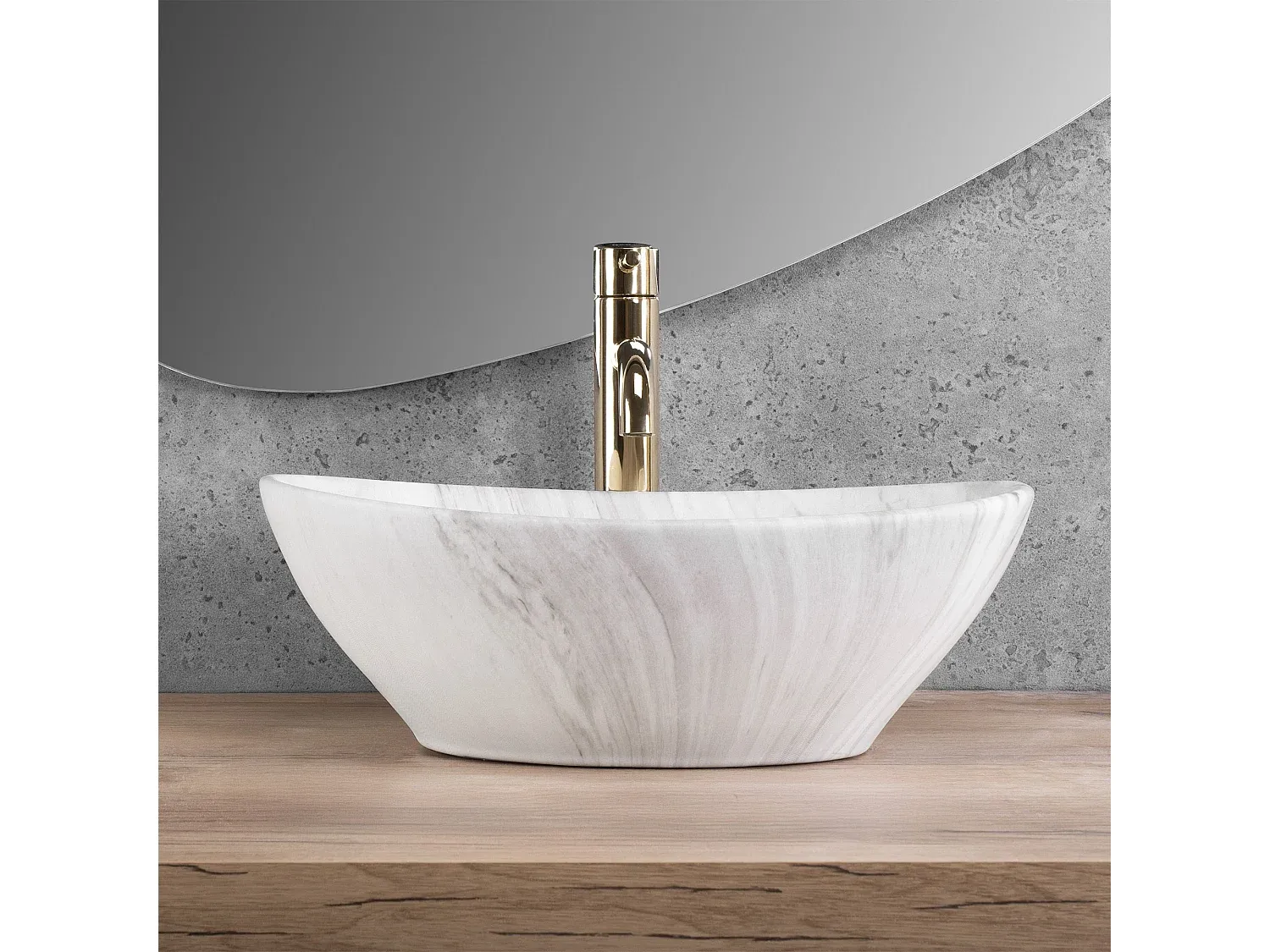 Modernes Waschbecken in Aschgrau-Basneoion