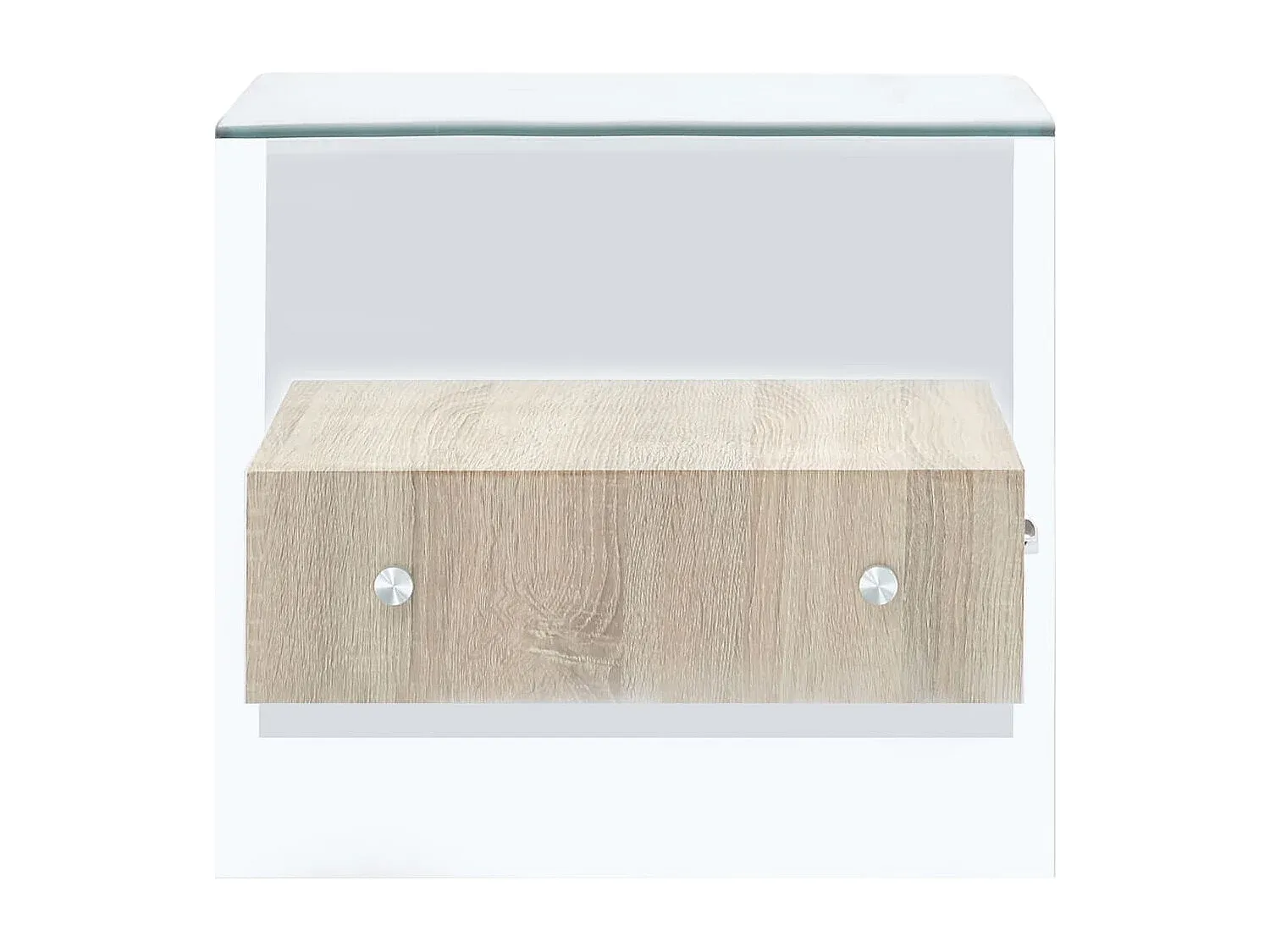 Moderner Beistelltisch mit Schublade aus Glas-Basneoion