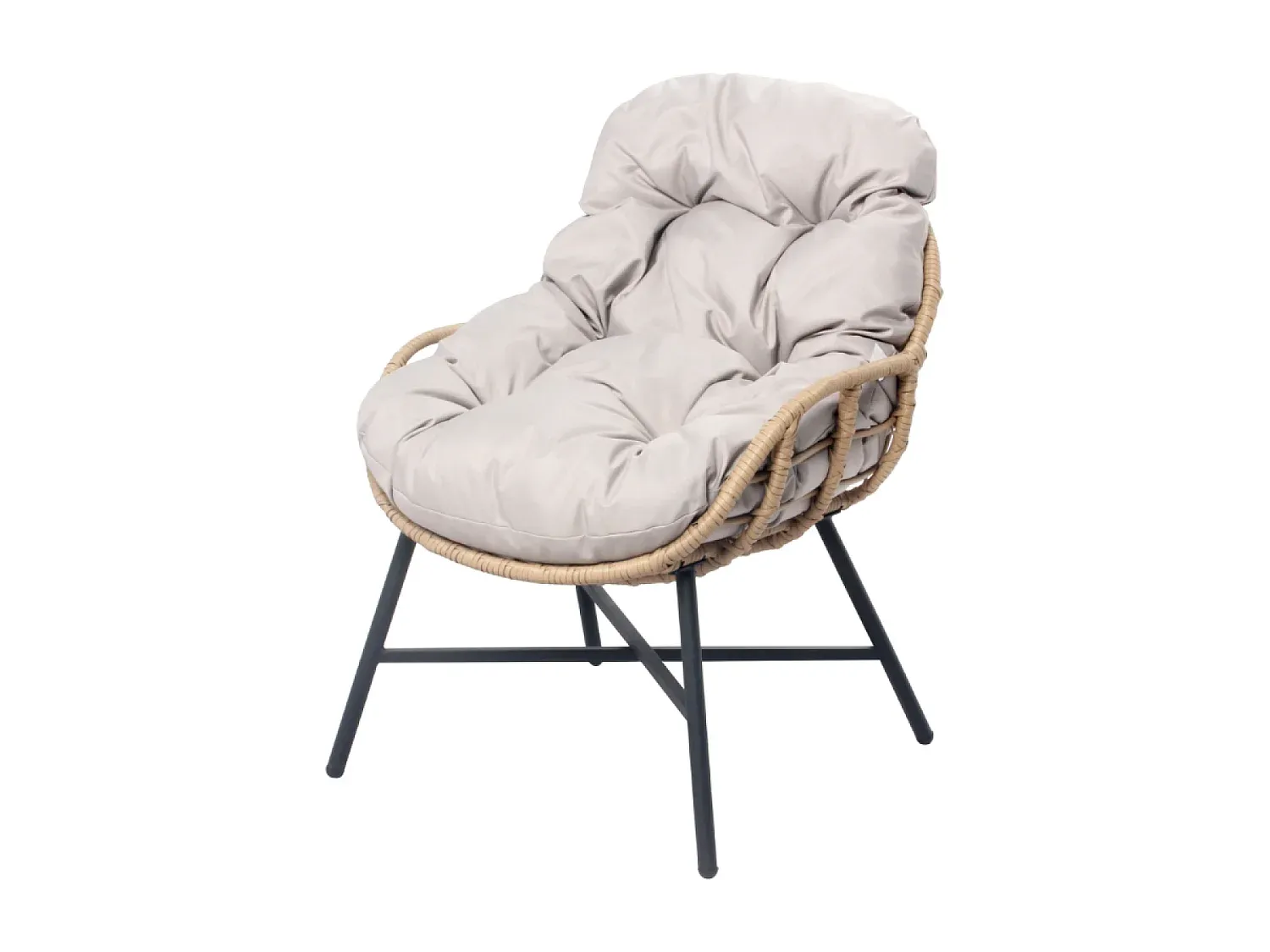 Rattan Gartenmöbelset für 4 Personen in Beige mit Sofa und Sesseln-Basneoion