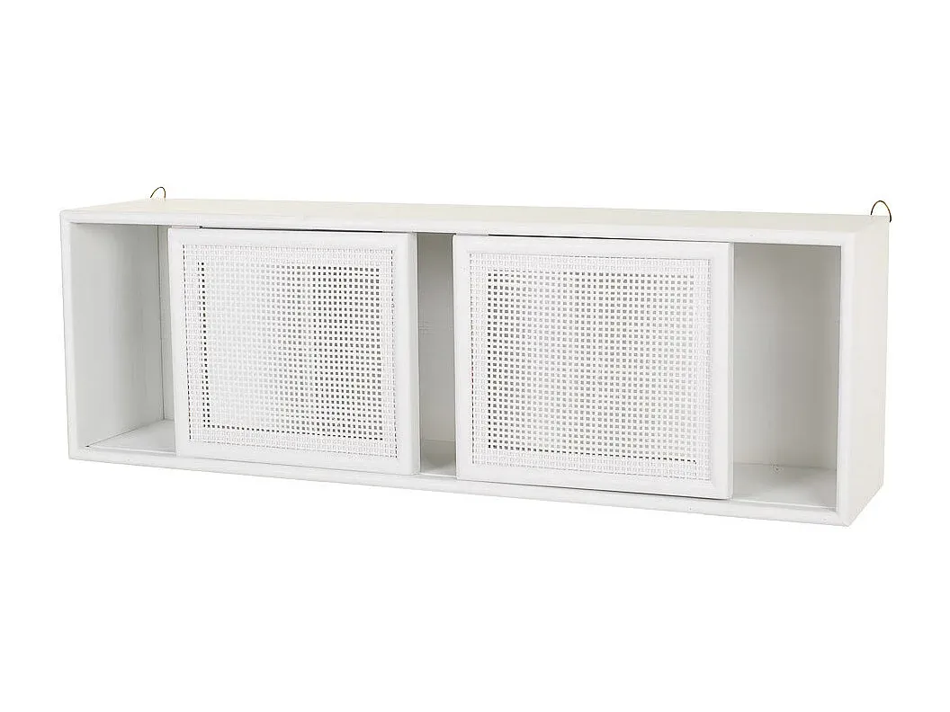 Holzwandregal mit Netzdesign, 81 x 17,5 x 26 cm-Basneoion