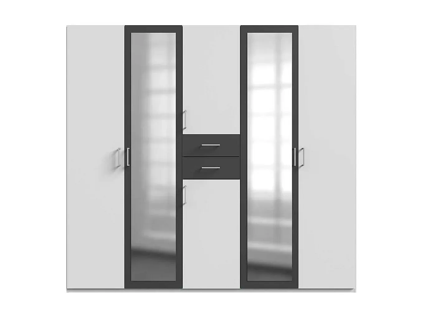 Moderner zweitöniger Kleiderschrank mit Schubladen-Basneoion