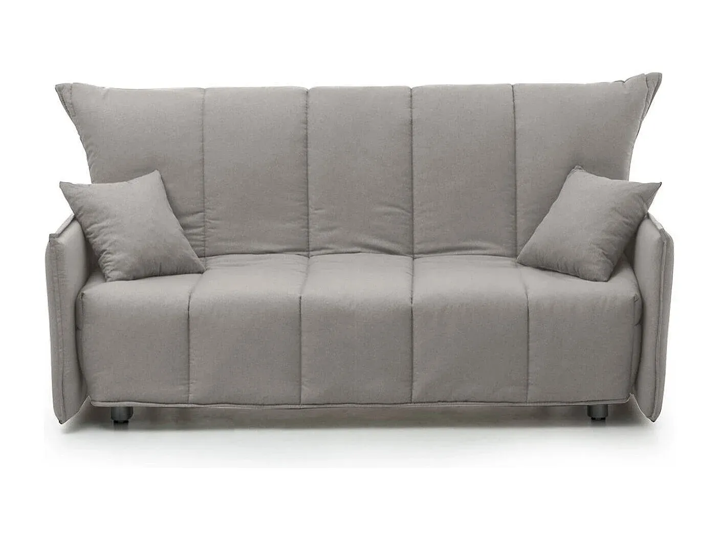 Zweier-Sofa mit Schlaffunktion in Grau, gepolstert mit Trolley-Öffnung-Basneoion