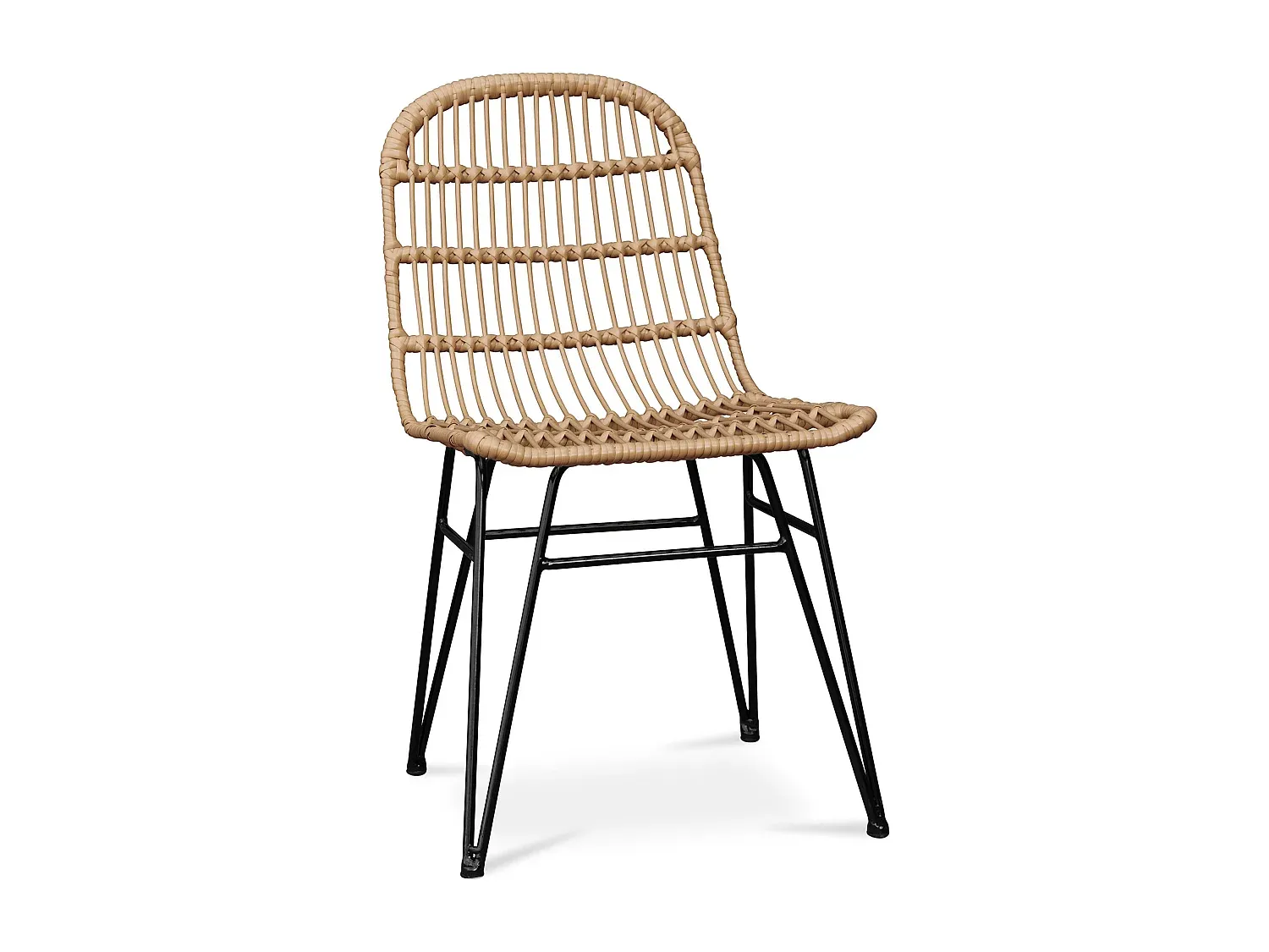 Gewebter Rattanstuhl für Esszimmer im Bohème-Stil-Basneoion