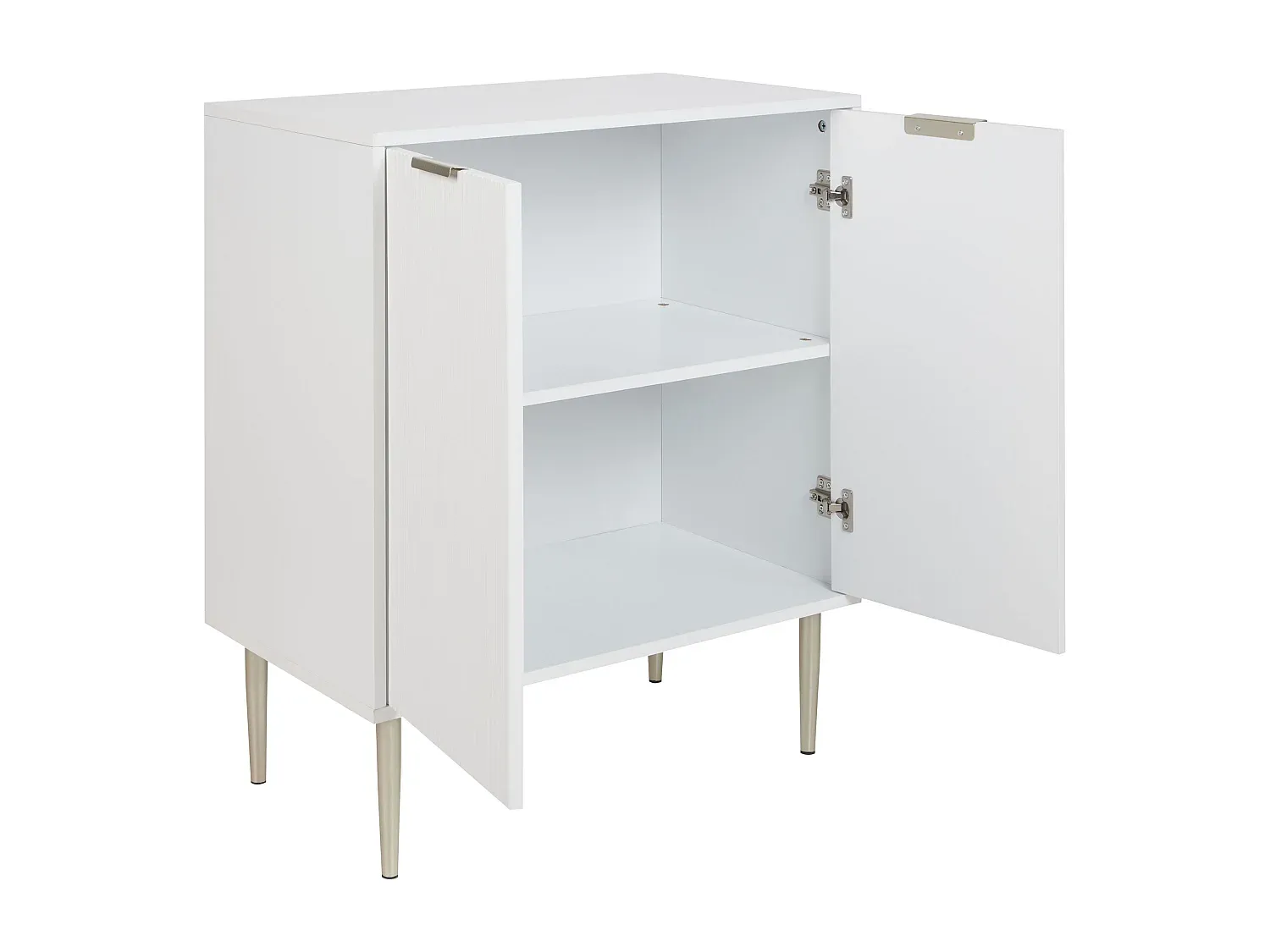 Moderner Sideboard mit weiß-goldenem Design, 2 Türen-Basneoion
