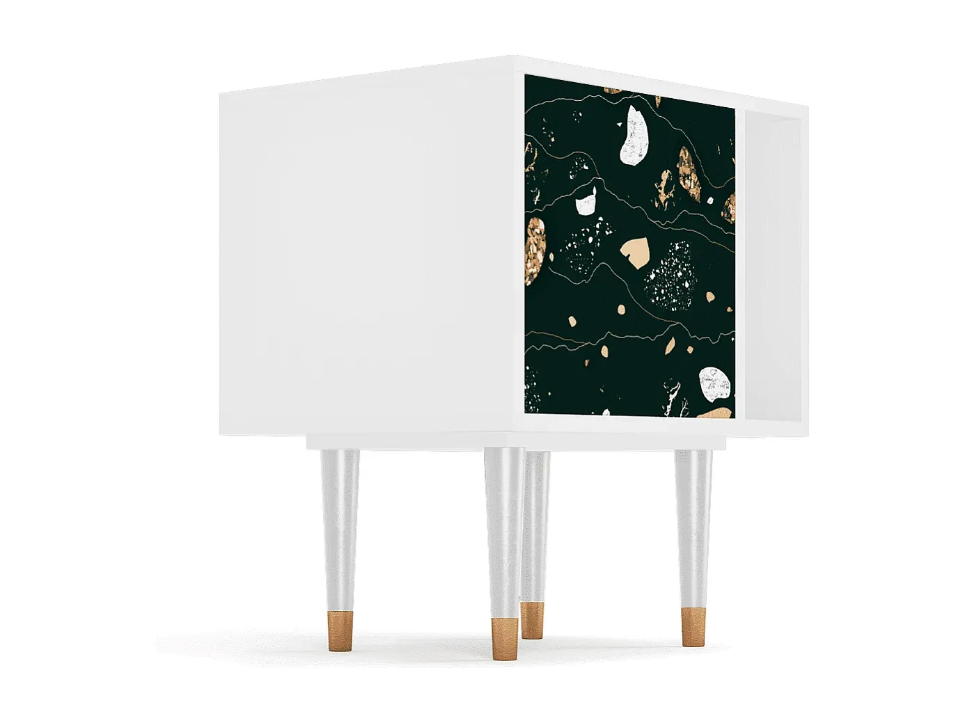 Moderner Nachttisch in Weiß mit Stauraum-Basneoion