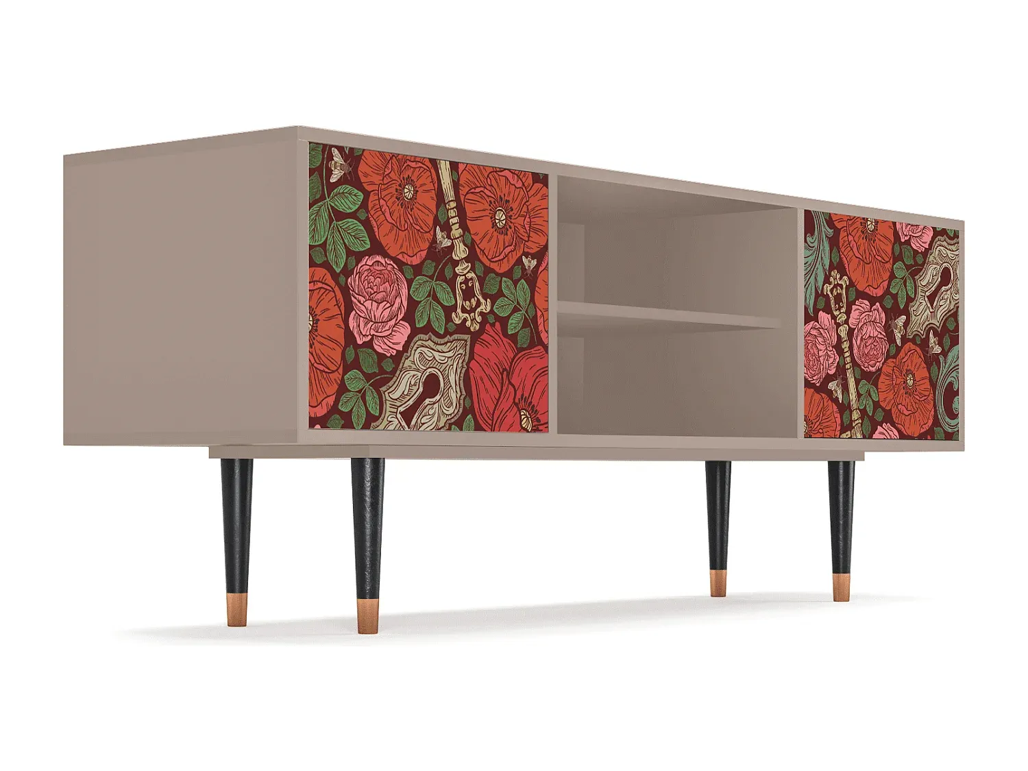 Moderner TV-Schrank mit Stauraum, Holzoptik, Größe 170x69x48 cm-Basneoion