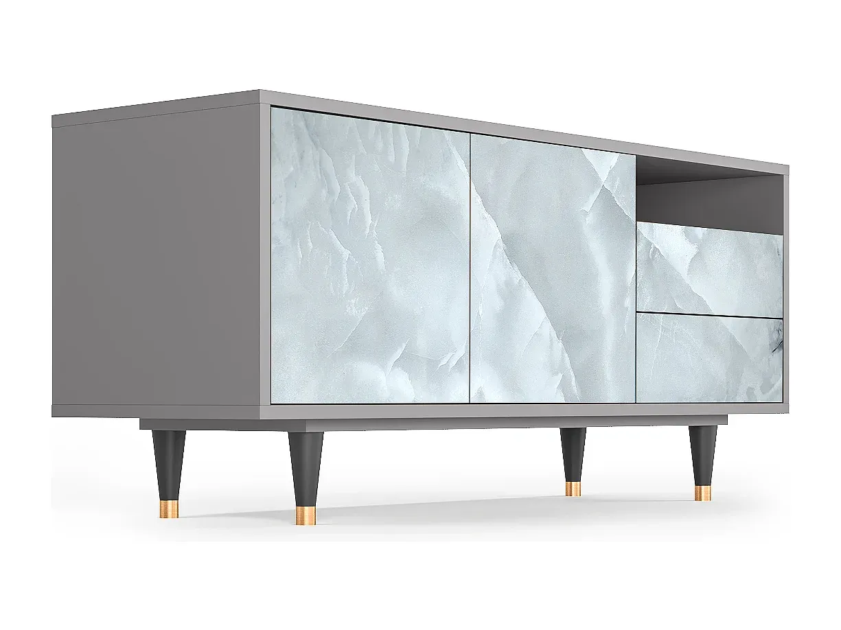 Moderner TV-Schrank in Grau - Kompakte Größe-Basneoion