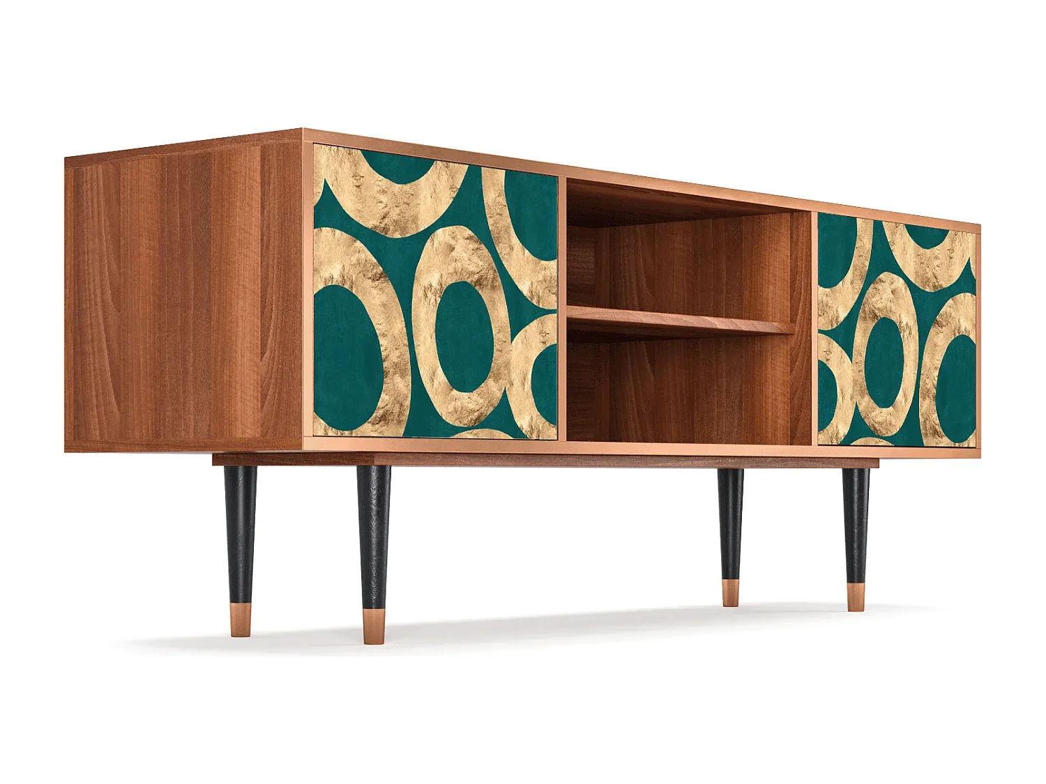 Fernsehschrank in Walnuss - 170x69x48 cm-Basneoion