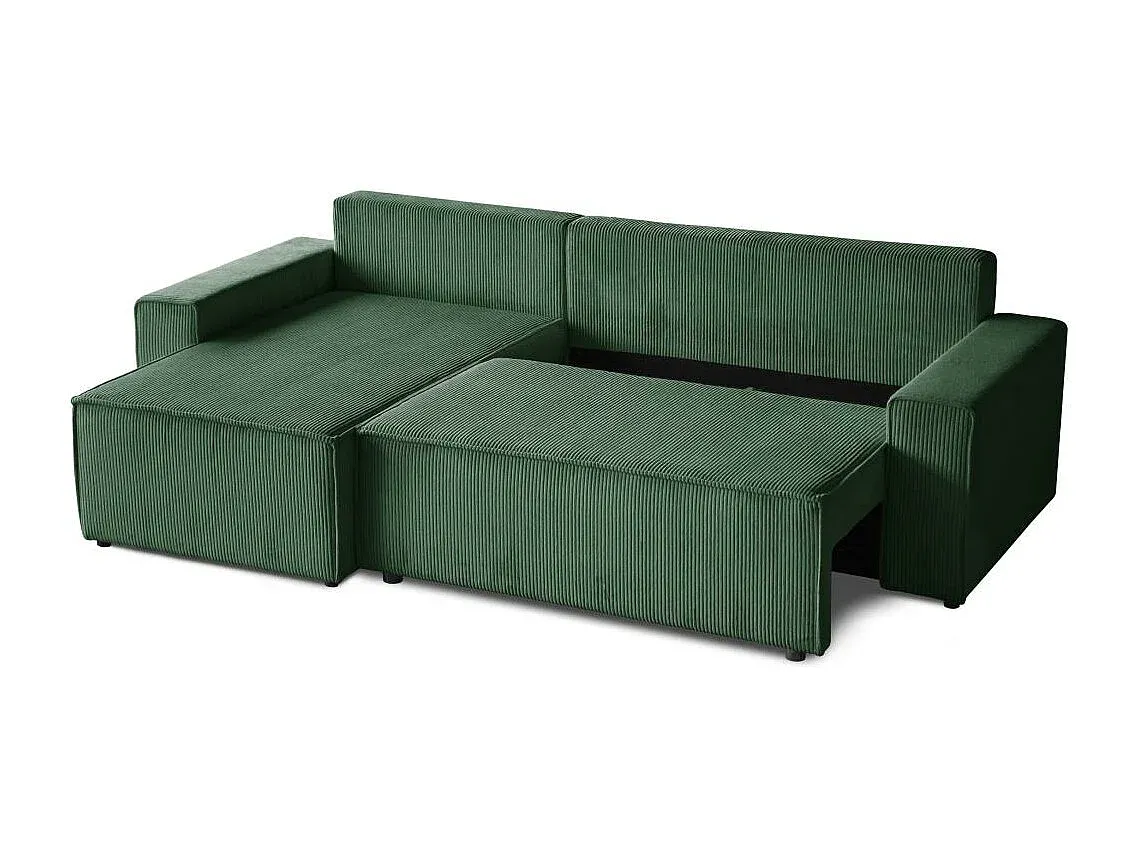 Modulares Ecksofa mit Schlaffunktion in Dunkelgrün-Basneoion