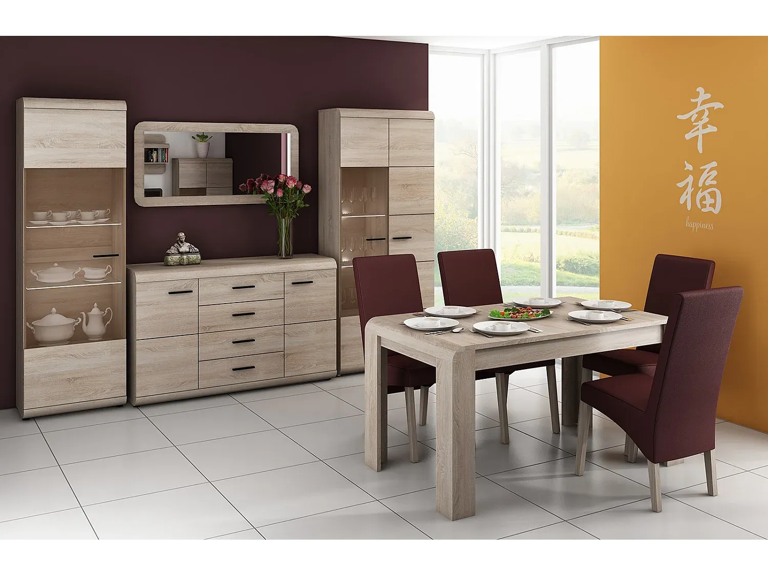 Modernes TV-Möbel aus Sonoma Eiche 140x54x44 cm-Basneoion