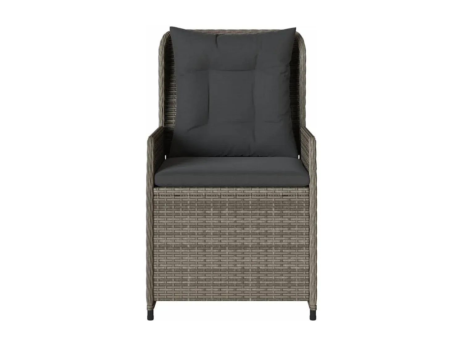 Verstellbare Gartensessel aus Poly Rattan in Grau, 2er Set-Basneoion