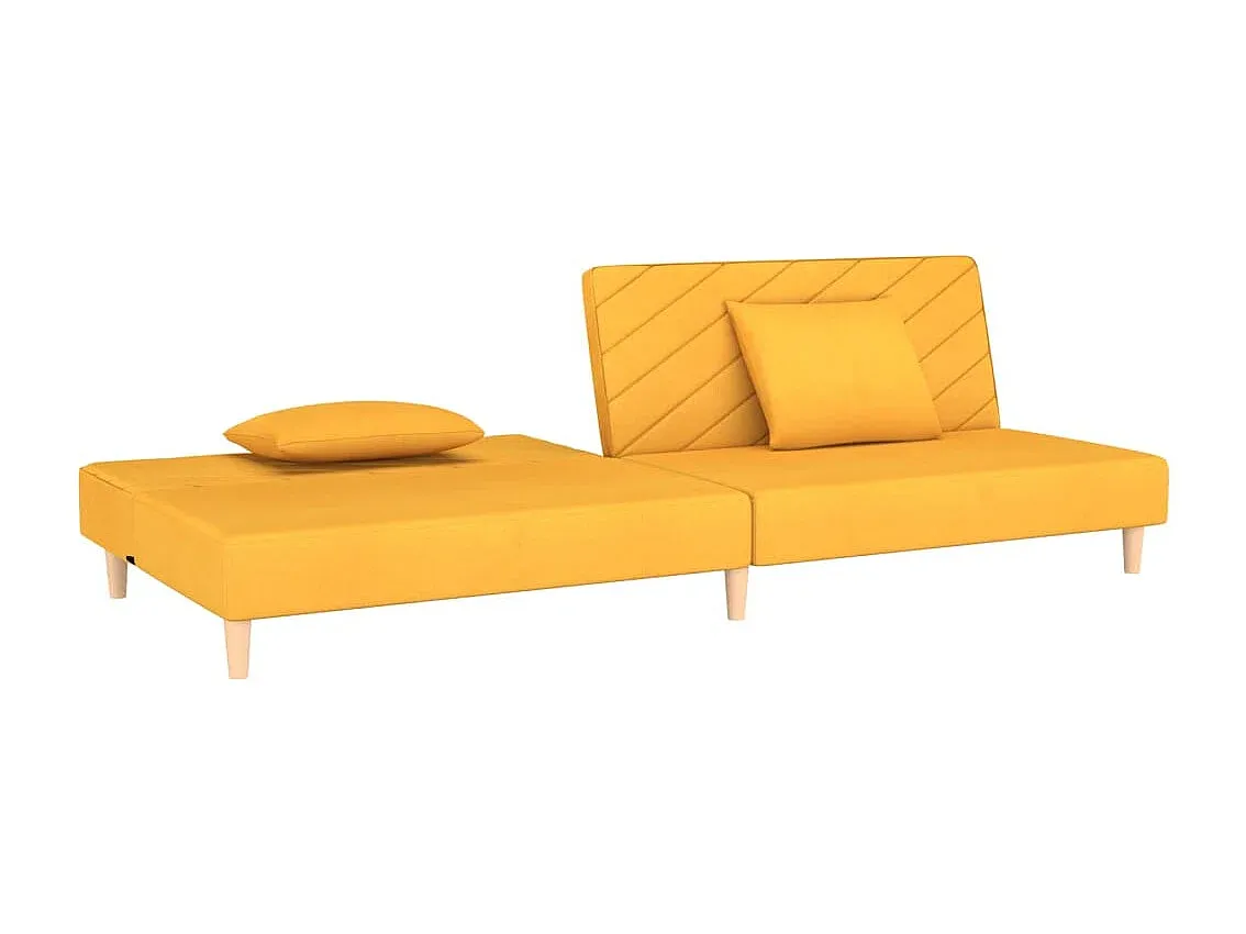 Gemütliches Schlafsofa in Gelb mit zwei Kissen-Basneoion