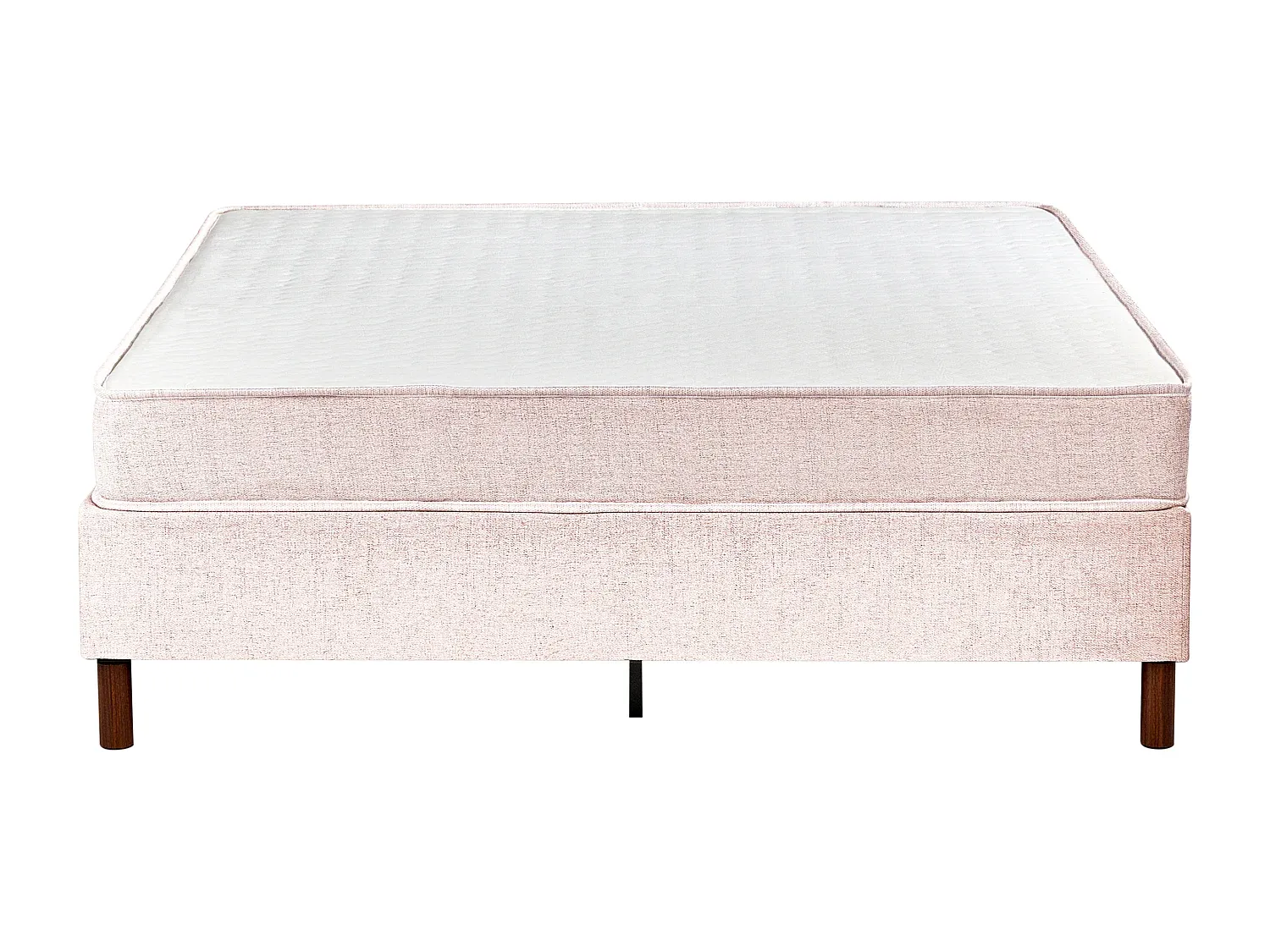 Stoffbett Beige 160x200 cm mit Federkernmatratze-Basneoion