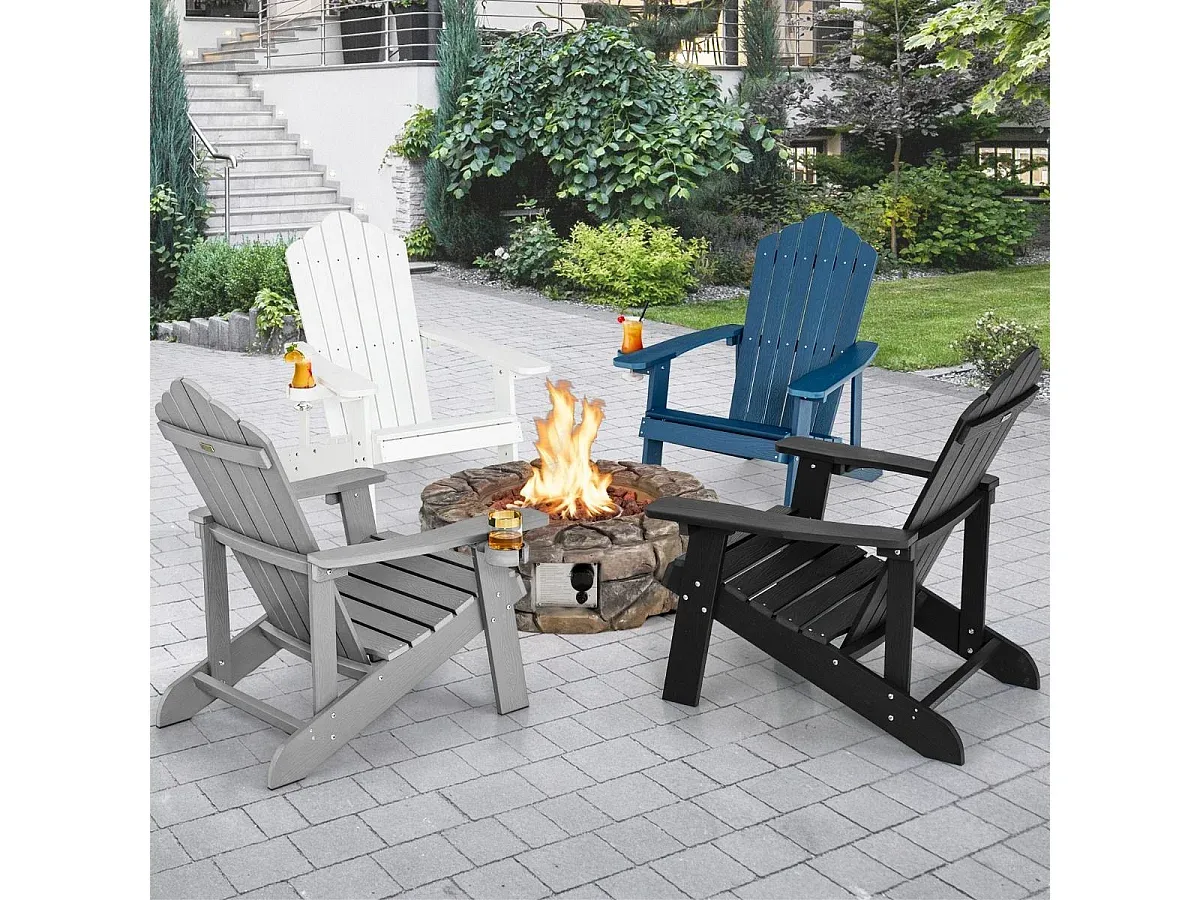 Gartenstuhl aus Holz mit Getränkehalter-Basneoion