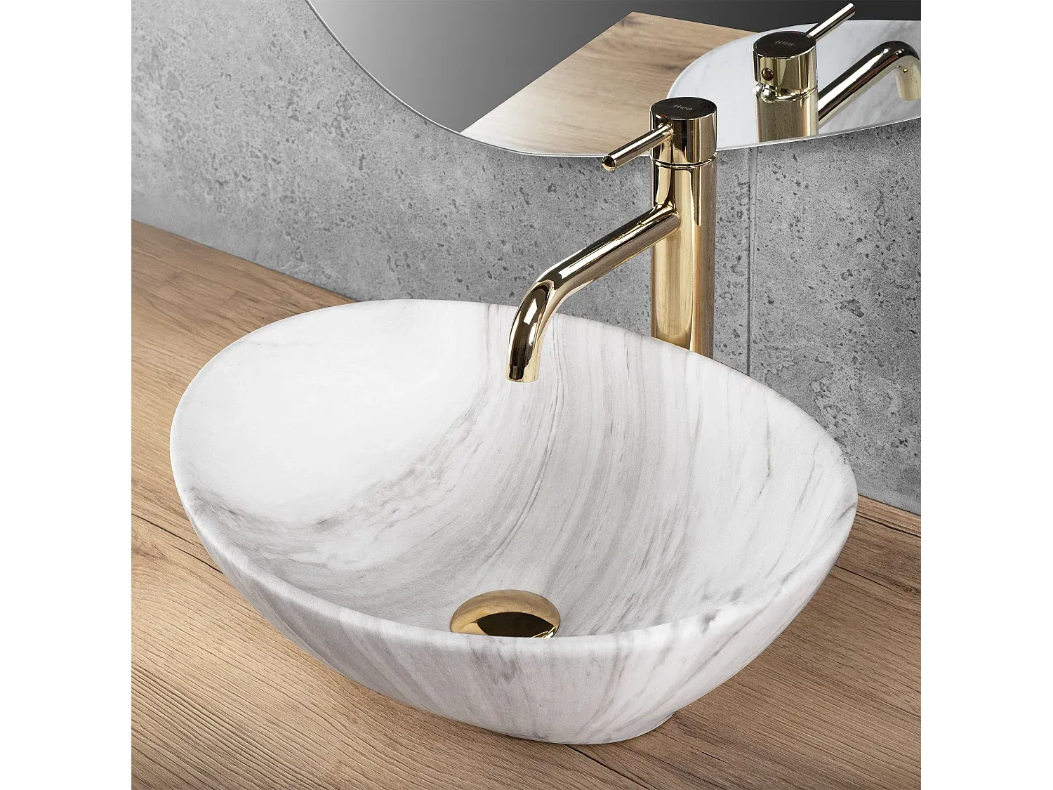 Modernes Waschbecken in Aschgrau-Basneoion