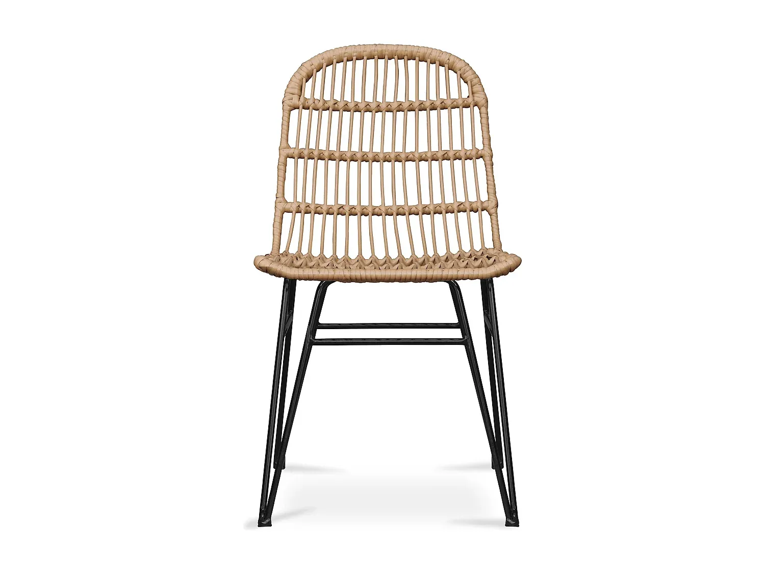 Gewebter Rattanstuhl für Esszimmer im Bohème-Stil-Basneoion