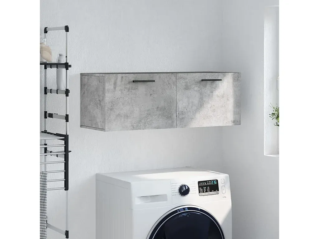 Wandregal in Betongrau aus Holzwerkstoff 100x36,5x35 cm-Basneoion