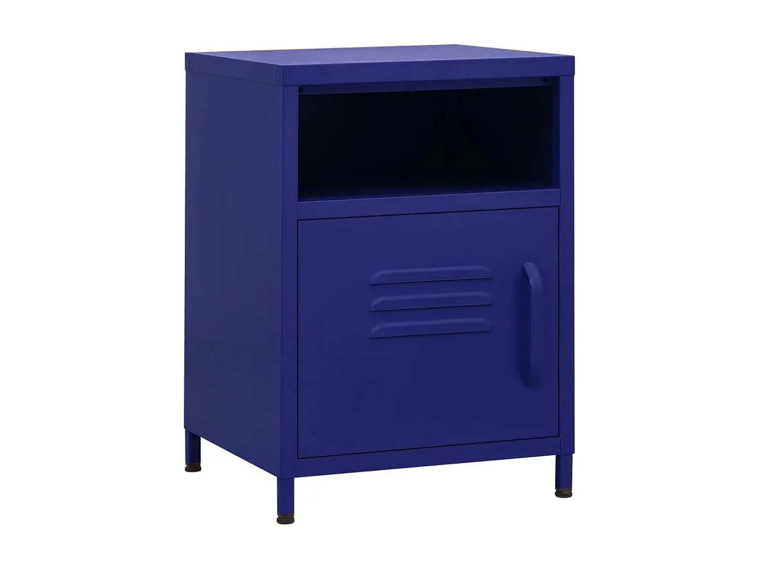 Moderner Nachttisch aus Stahl in Marineblau, 35x35x51 cm-Basneoion