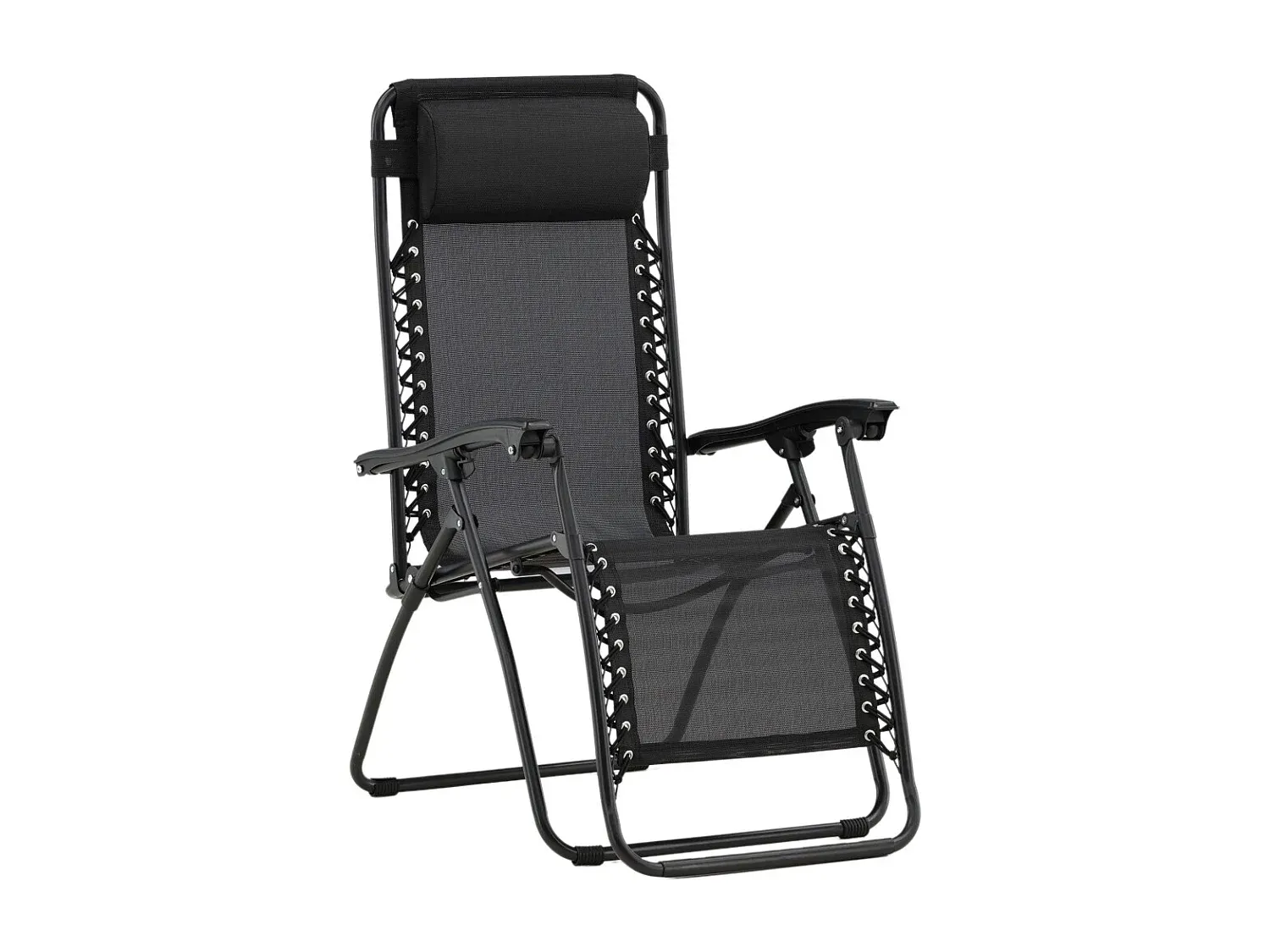 Bequeme Sonnenliege für Garten und Terrasse, Schwarz-Basneoion