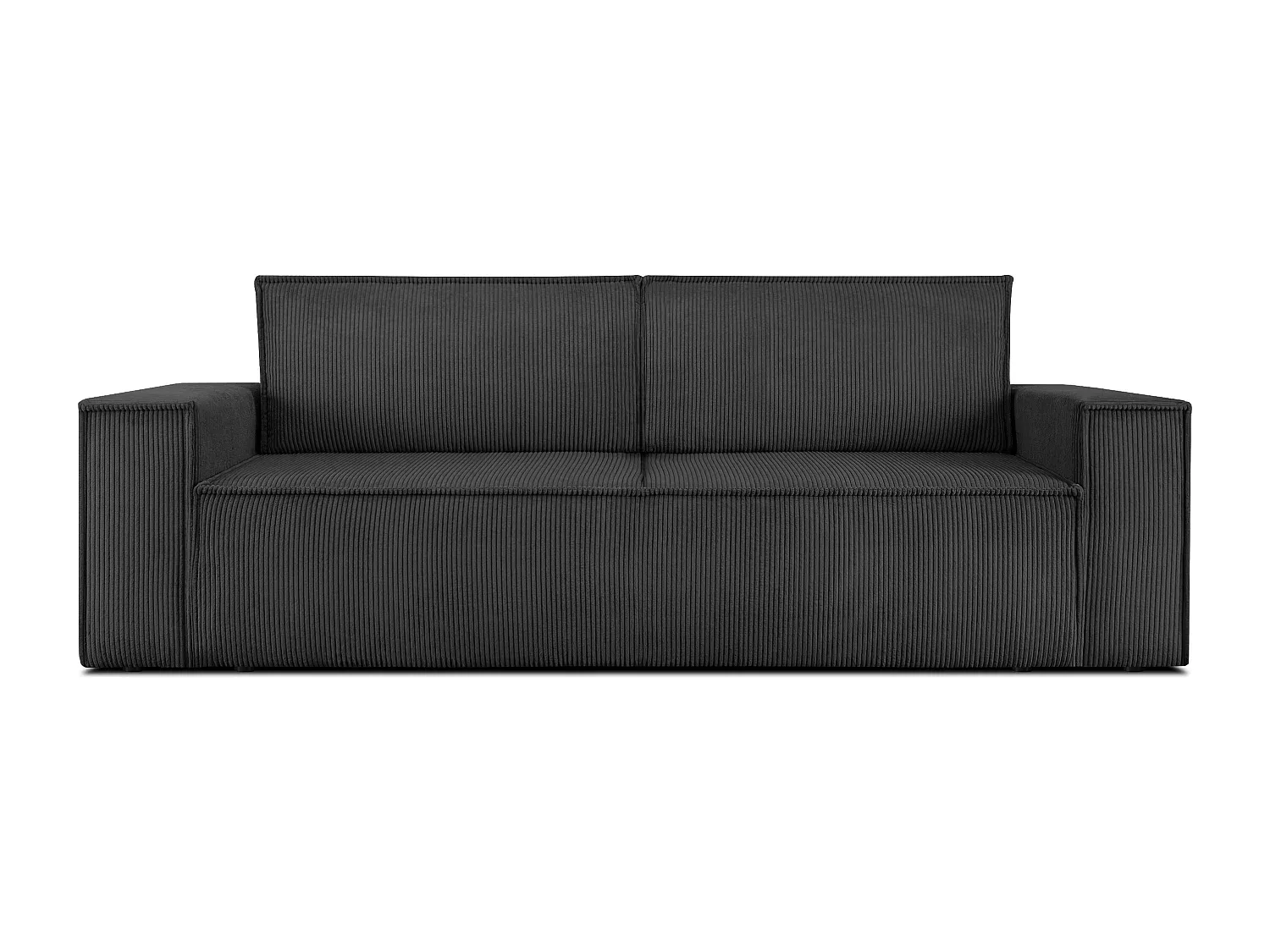 Dreiersofa mit Schlaffunktion und Haustierfreundlichem Cordstoff, dunkelgrau-Basneoion