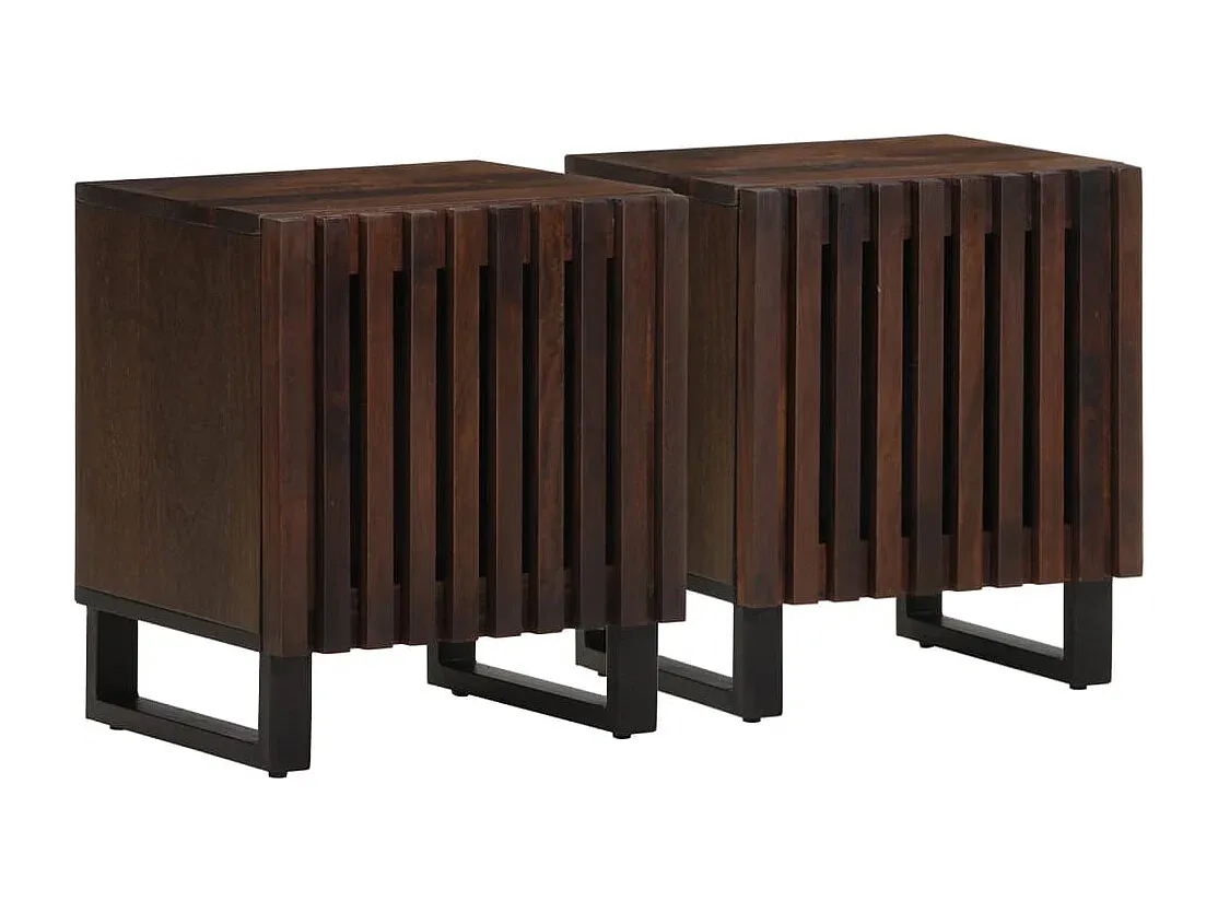 Massivholz Nachttisch Set, 2-teilig, 40x34x46 cm-Basneoion