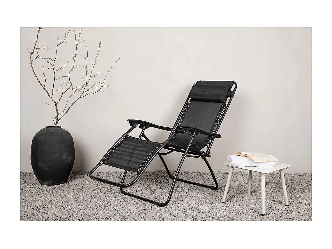 Bequeme Sonnenliege für Garten und Terrasse, Schwarz-Basneoion