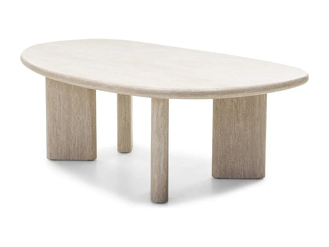 Beiger Couchtisch mit Ablage 42x130x80 cm-Basneoion