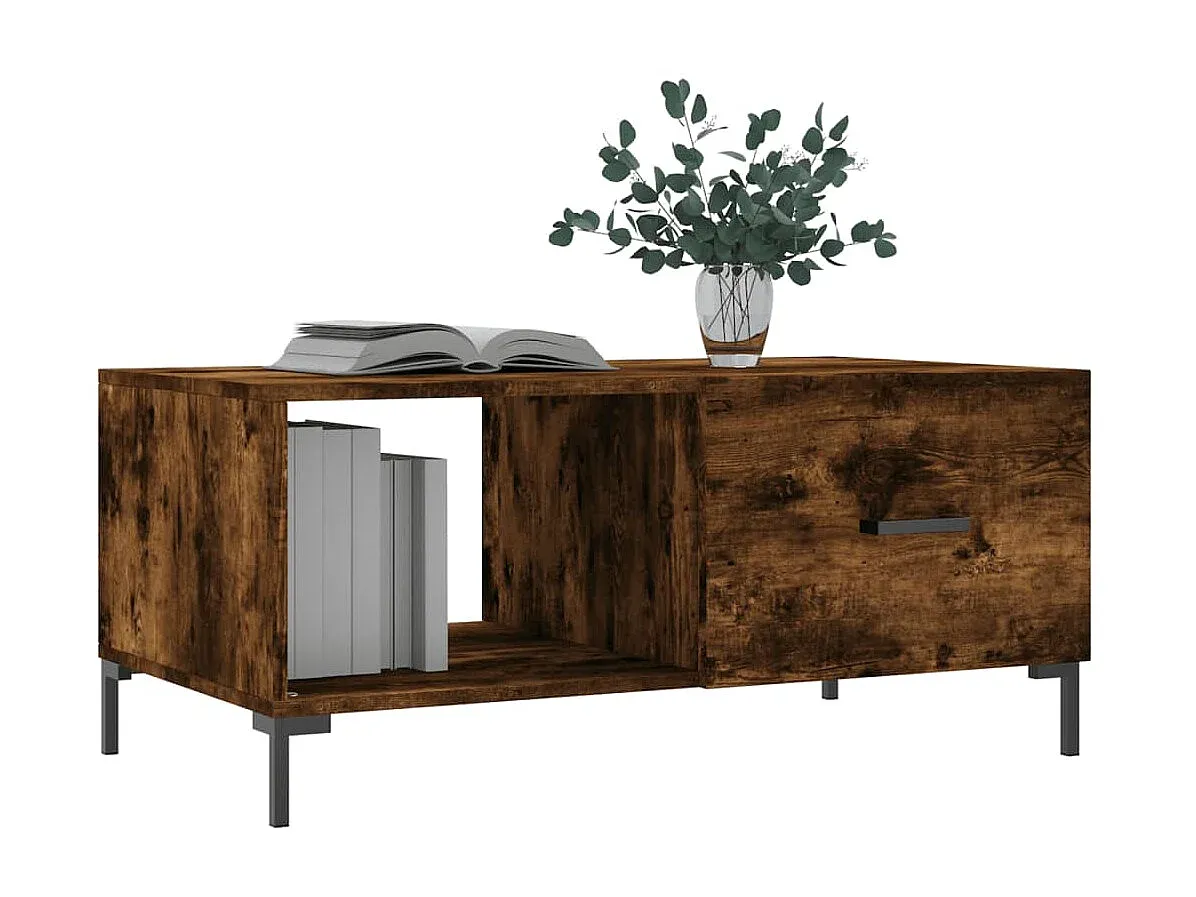 Moderner Couchtisch in Räuchereiche Optik 90x50x40 cm-Basneoion