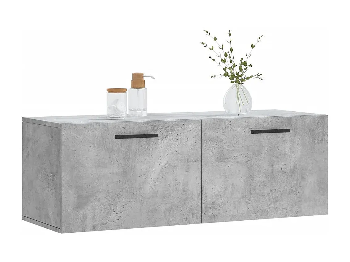 Wandregal in Betongrau aus Holzwerkstoff 100x36,5x35 cm-Basneoion