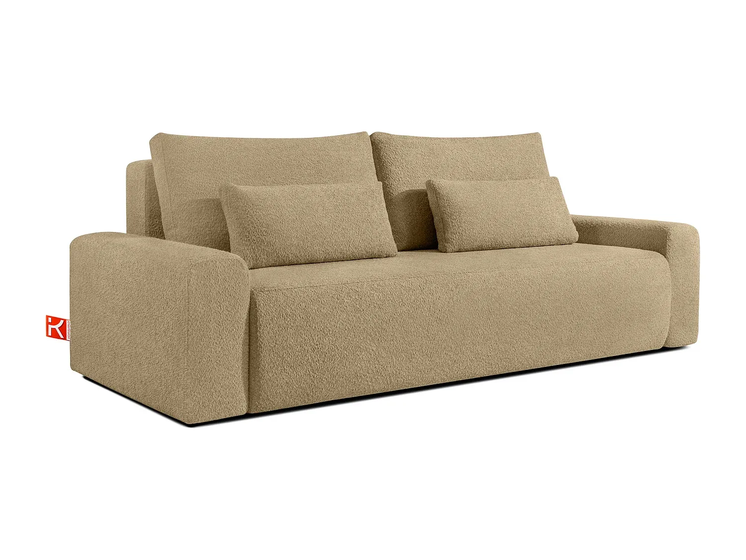 3-Sitzer Sofa mit Schlaffunktion in Beige-Basneoion