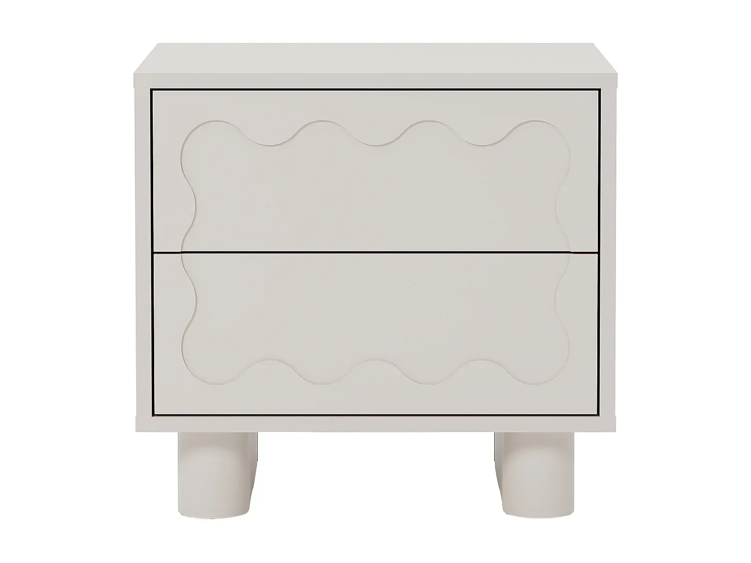 Beiger Nachttisch im 2er-Set mit Schubladen-Basneoion