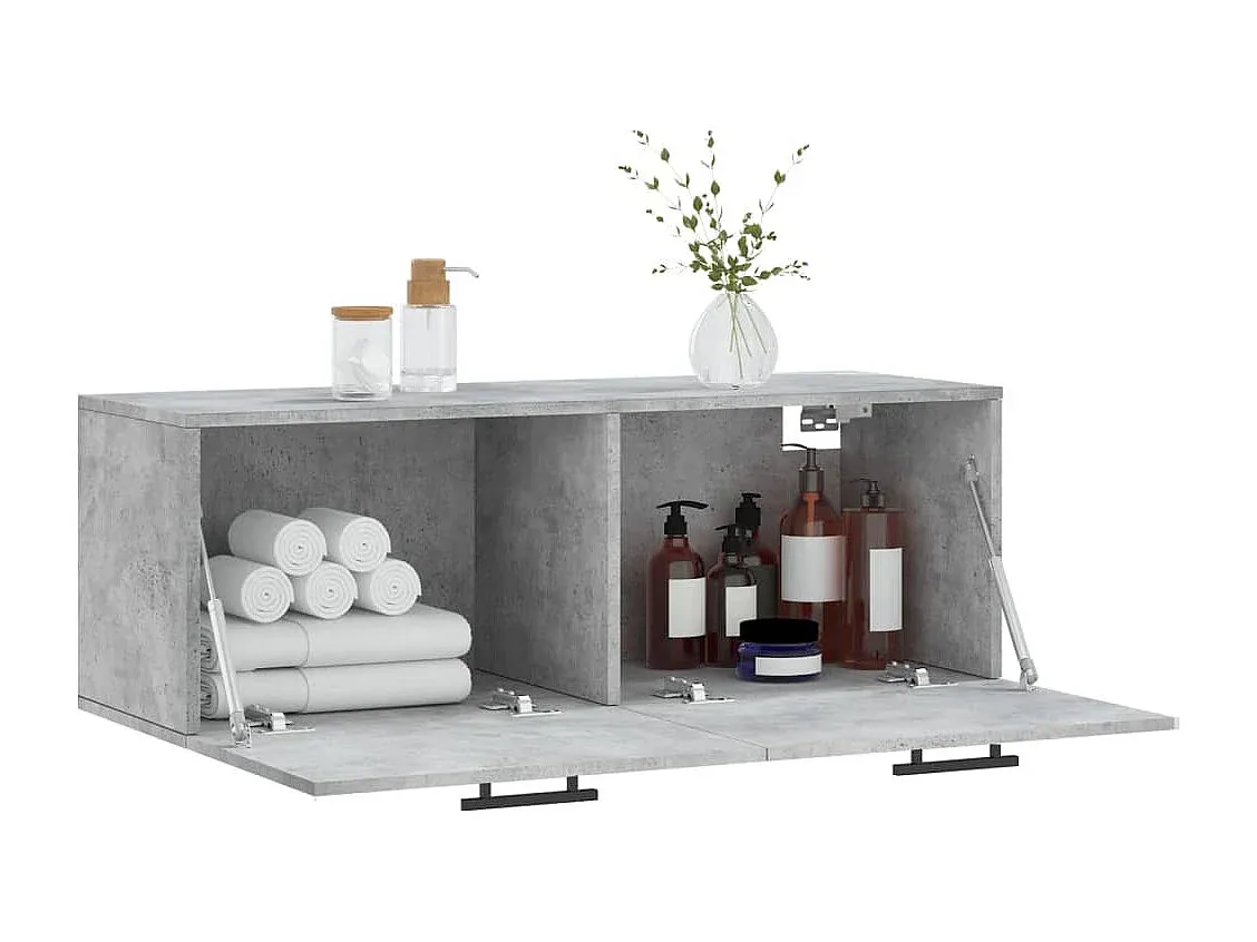 Wandregal in Betongrau aus Holzwerkstoff 100x36,5x35 cm-Basneoion