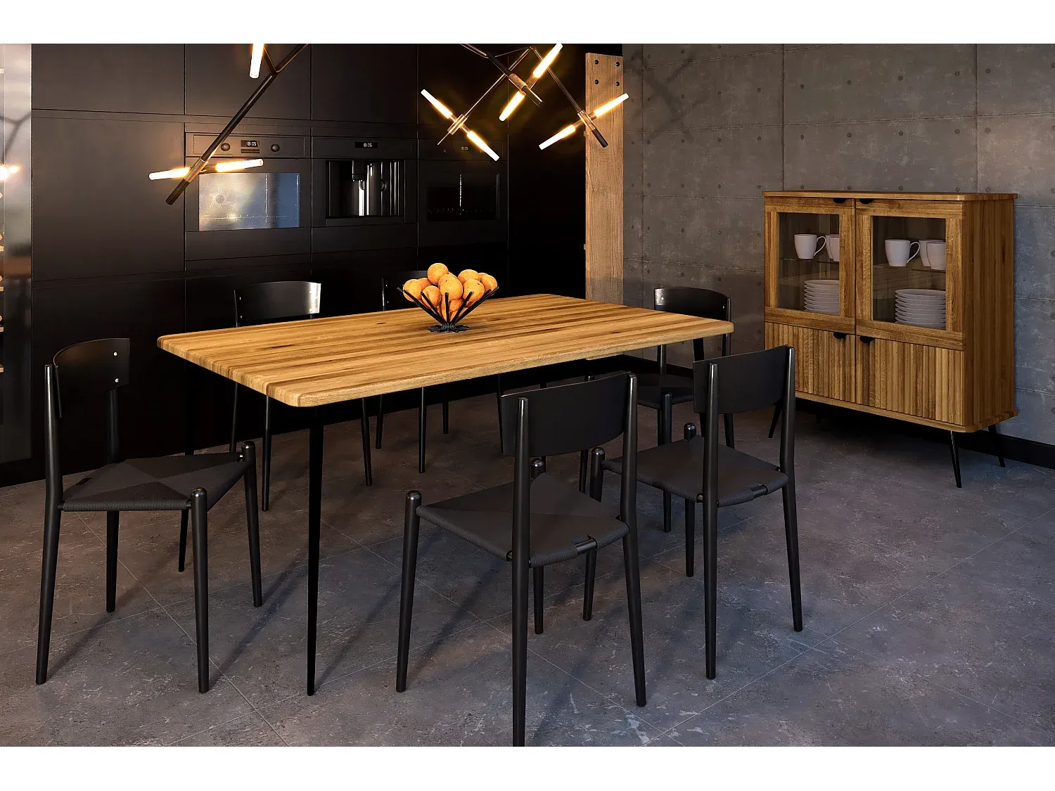 Esstisch aus massiver Wildeiche, naturgeölt, 90x170 cm-Basneoion