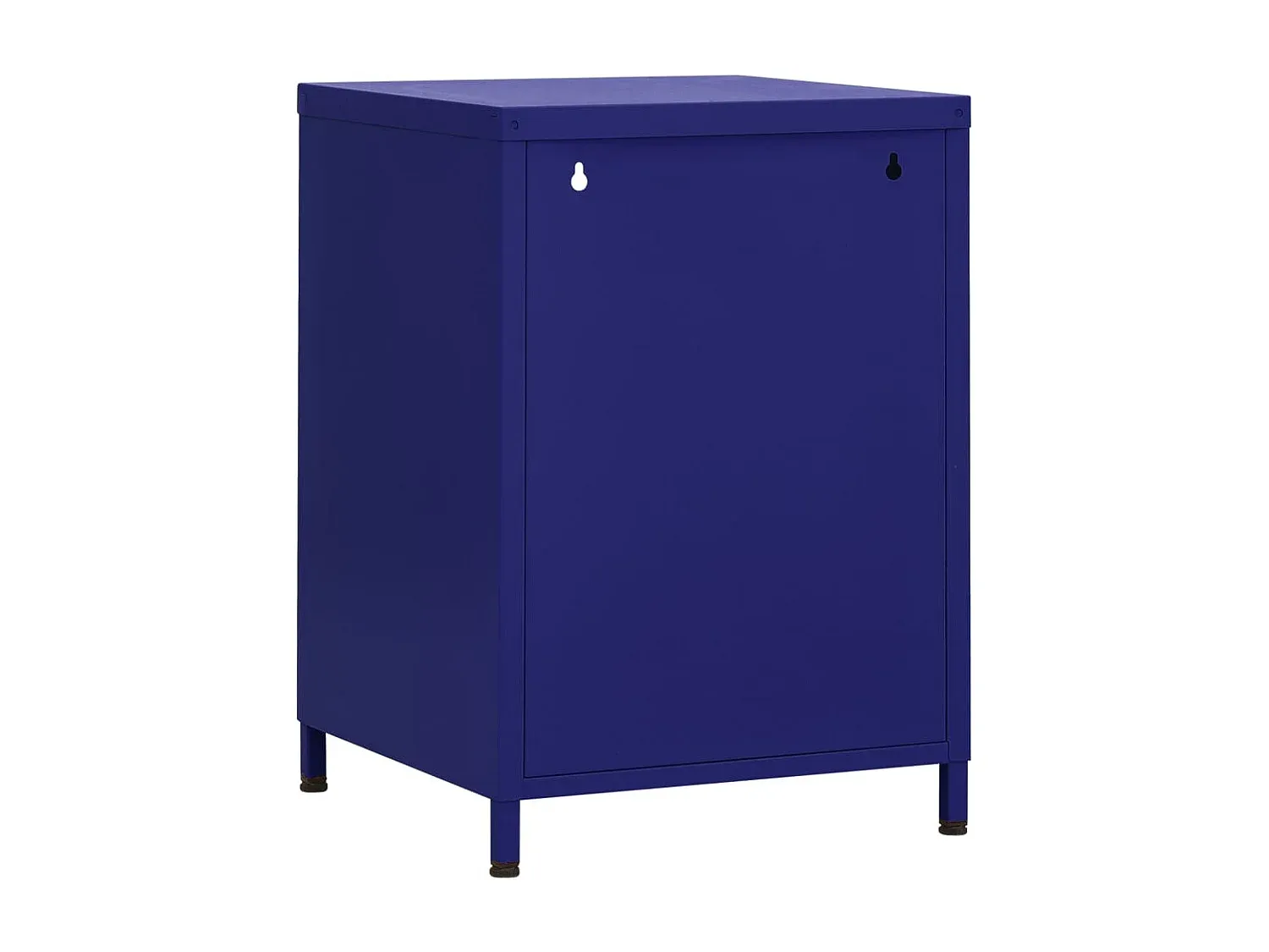 Moderner Nachttisch aus Stahl in Marineblau, 35x35x51 cm-Basneoion
