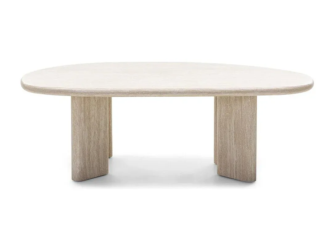 Beiger Couchtisch mit Ablage 42x130x80 cm-Basneoion