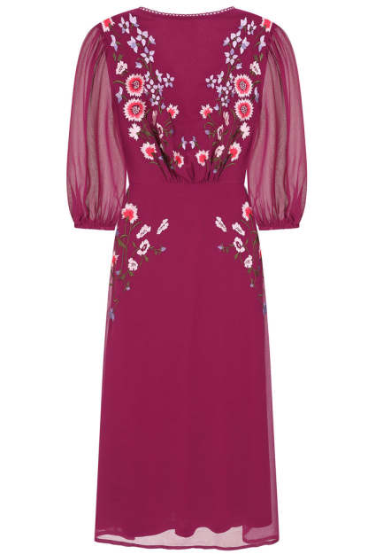 Floral Embroidered Midi Dress