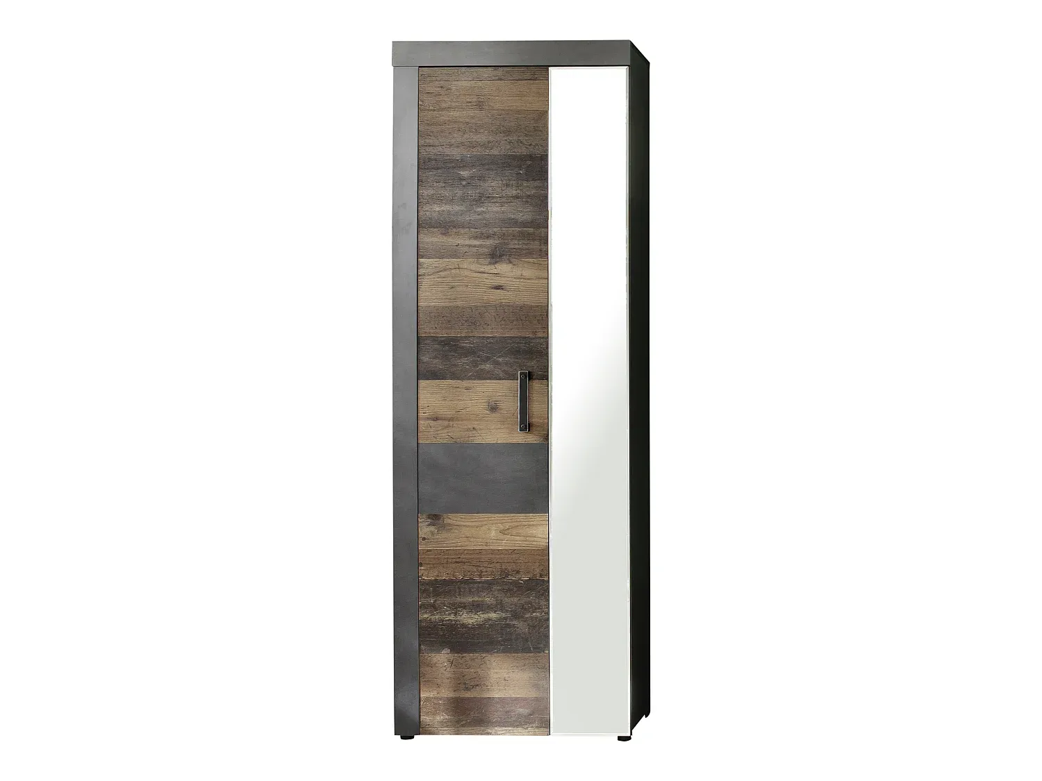 Moderner Kleiderschrank mit 2 Türen, graues Design