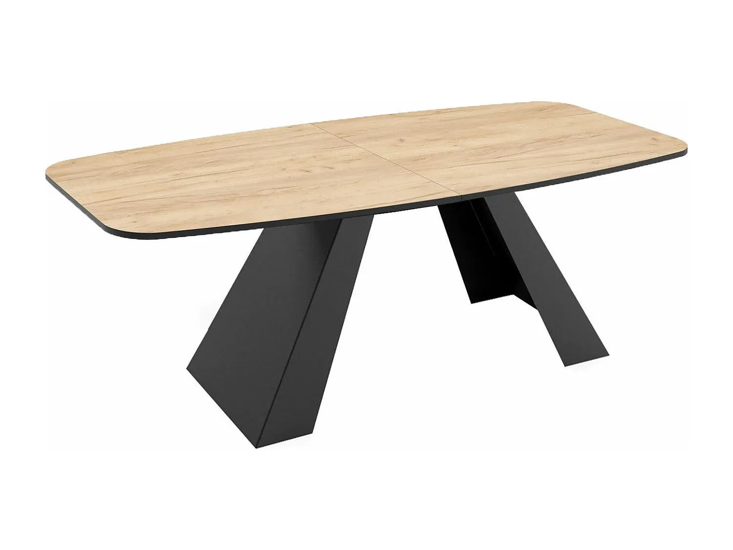 Verlängerbarer Esstisch aus Eiche in Schwarz, 160-200 cm