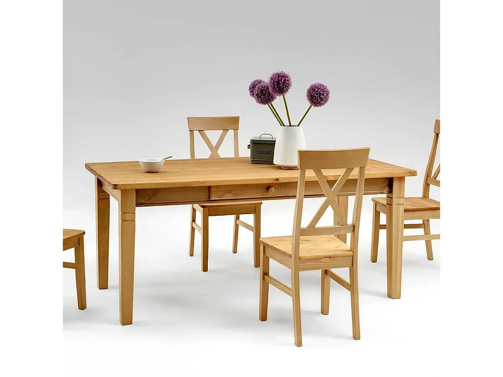 Holzesstisch im Landhausstil mit Erweiterungsplatten