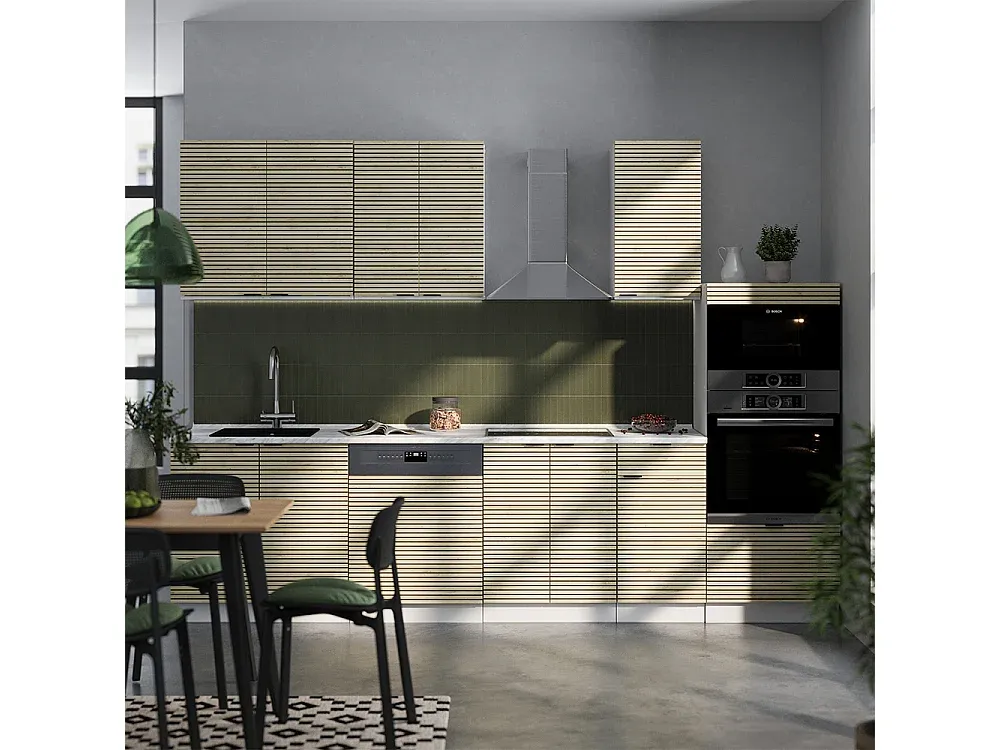 Moderne Küchenzeile in Dunkelblau Hochglanz