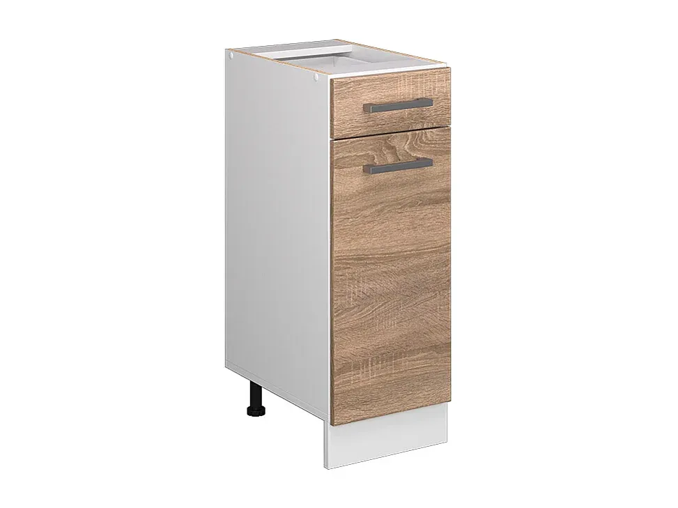 Schwarzer Unterschrank in Hochglanz 30x46x81.6 cm