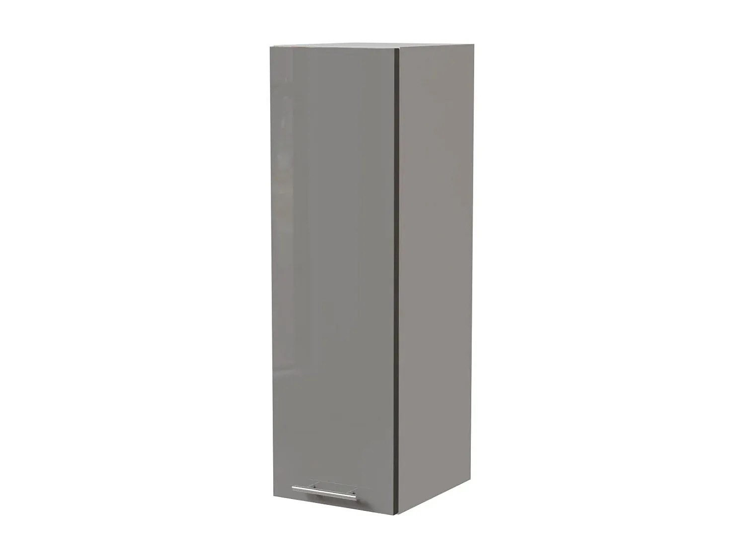 Hängeschrank für Küche in Grau Hochglanz und Weiß Matt