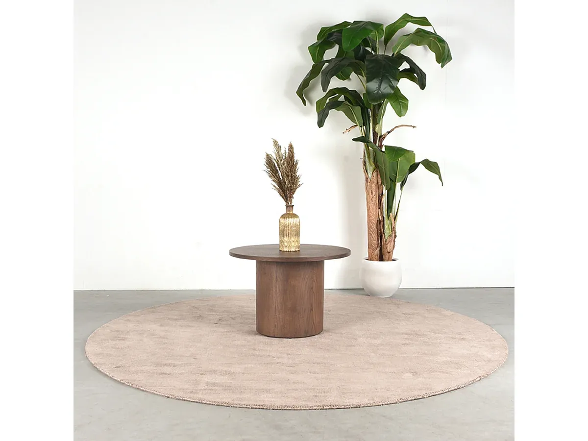 Moderner Couchtisch aus Walnuss und Eiche, 60 cm