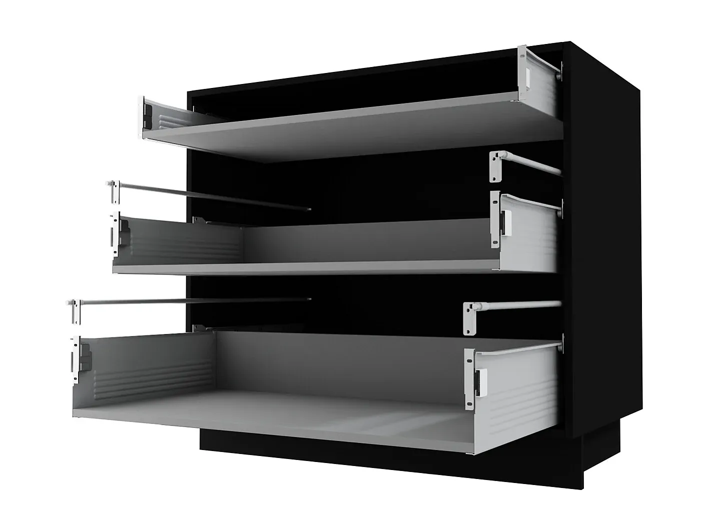 Großer Schubladenunterschrank mit drei Fächern