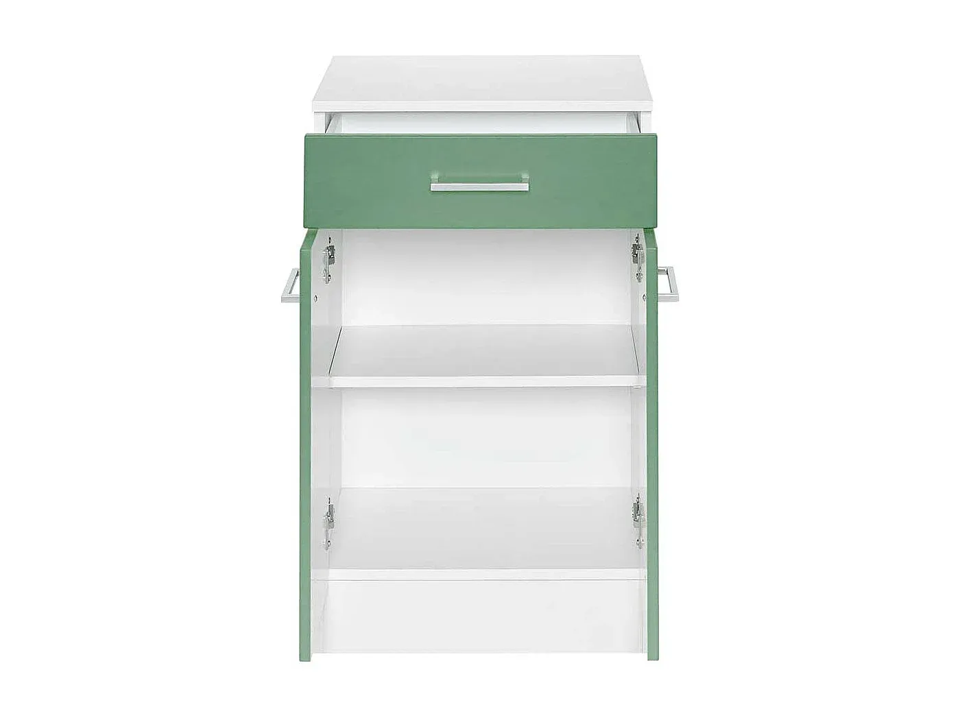 Schmaler Badezimmerschrank in Grün-Weiß