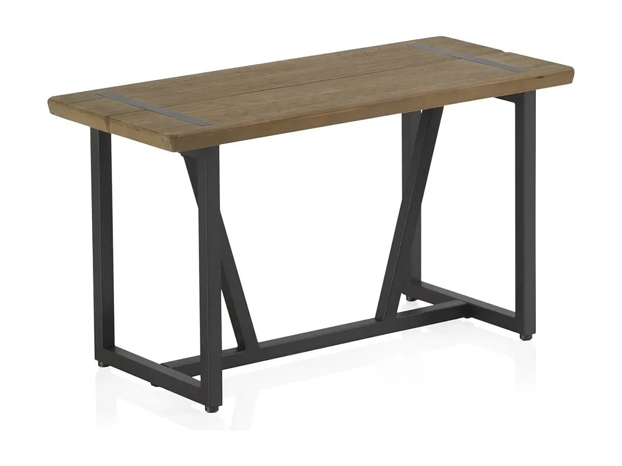 Metallhocker mit Holzoberfläche, klein