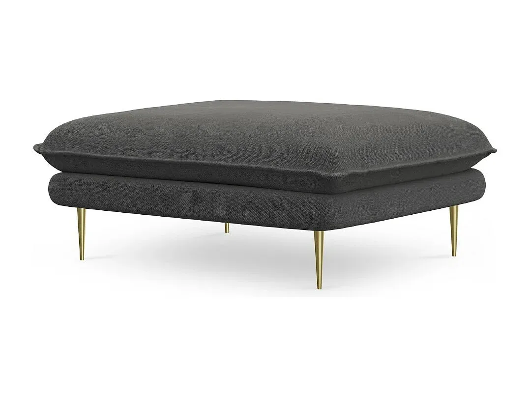 Moderner Pouf aus strukturiertem Stoff in Dunkelgrau, 100x80x43 cm