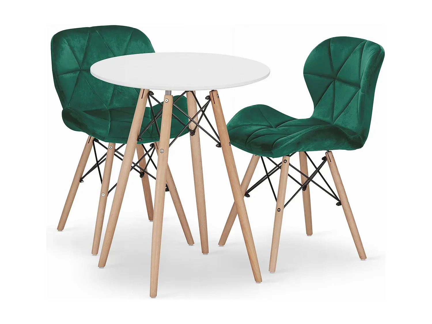 Rundes Tischset Weiß für Esszimmer, Modernes Design, 2er-Set